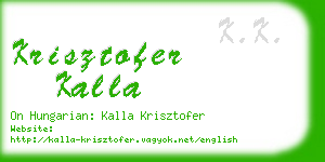 krisztofer kalla business card